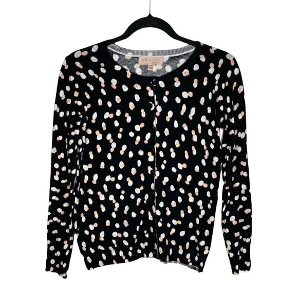 Philosophy Sweater Size XS Women's Polka Dot Long Sleeve Button Up Lightweight - Picture 1 of 5